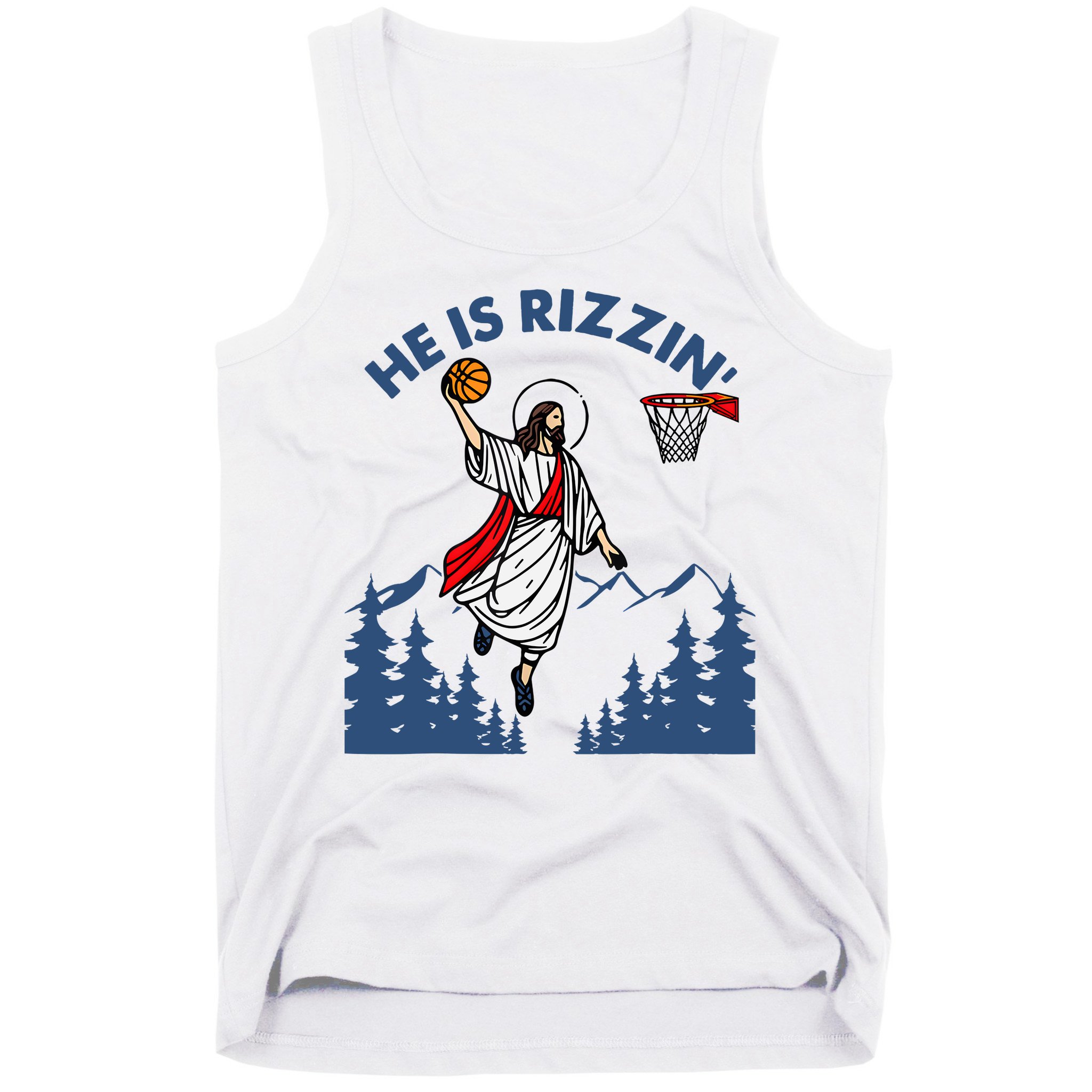 He Is Rizzin Jesus Basketball Easter Religious Tank Top