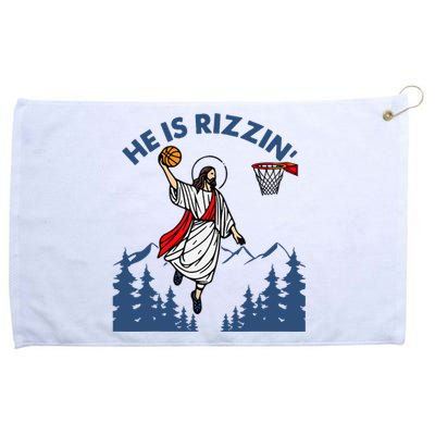 He Is Rizzin Jesus Basketball Easter Religious Grommeted Golf Towel