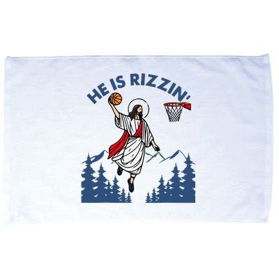 He Is Rizzin Jesus Basketball Easter Religious Microfiber Hand Towel