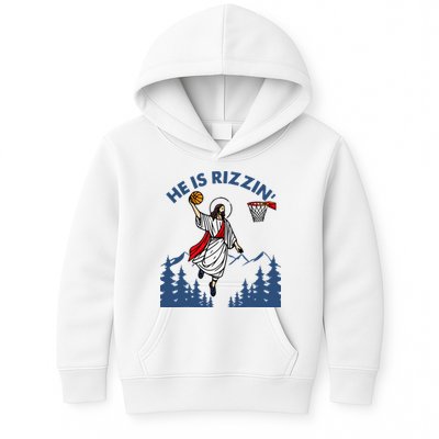 He Is Rizzin Jesus Basketball Easter Religious Kids Hoodie