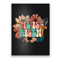 He is Risen Jesus Christian Happy Easter Floral Wreath Poster