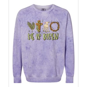 He Is Risen Christian Colorblast Crewneck Sweatshirt