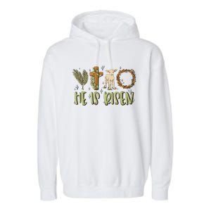 He Is Risen Christian Garment-Dyed Fleece Hoodie