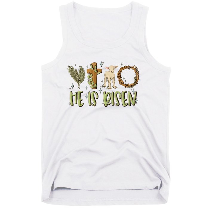 He Is Risen Christian Tank Top