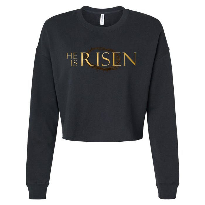 He Is Risen Jesus Christ Easter Cropped Pullover Crew