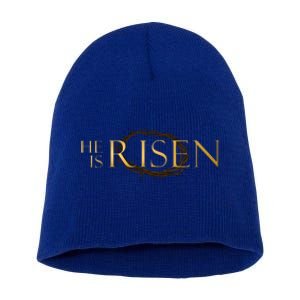 He Is Risen Jesus Christ Easter Short Acrylic Beanie