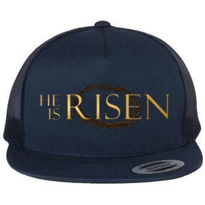 He Is Risen Jesus Christ Easter Flat Bill Trucker Hat