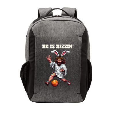 He Is Rizzen Funny Easter Bunny Ear Jesus Playing Basketball Vector Backpack