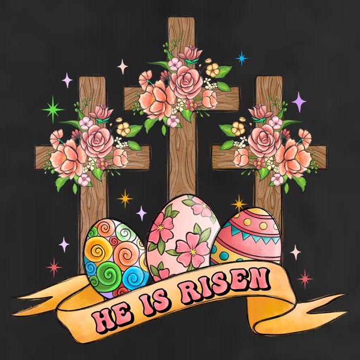 He Is Risen Easter Day Gift Easter Egg Floral Cool Comfort Performance Bucket Hat
