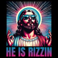 He Is Rizzin Jesus Is Rizzen Drawstring Bag