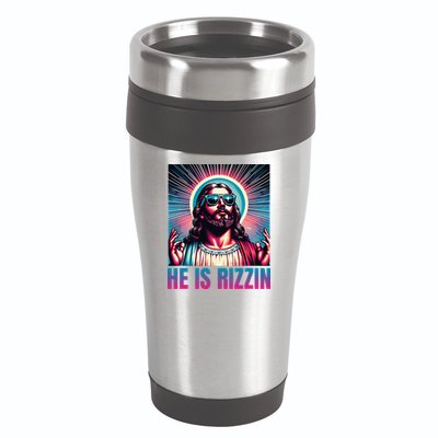 He Is Rizzin Jesus Is Rizzen 16oz Travel Tumbler