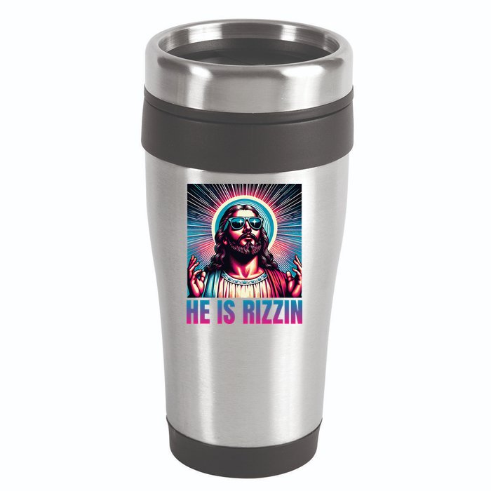 He Is Rizzin Jesus Is Rizzen 16oz Travel Tumbler