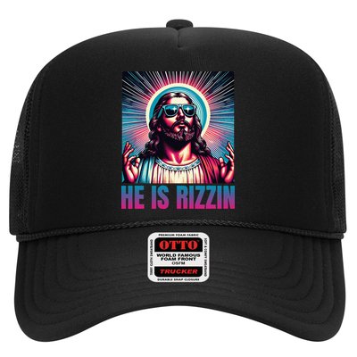 He Is Rizzin Jesus Is Rizzen Trucker Hat