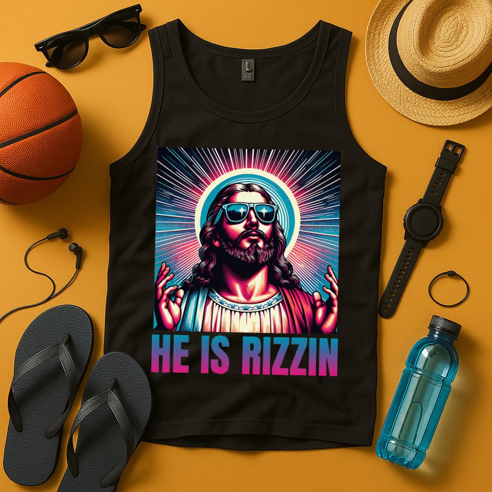 He Is Rizzin Jesus Is Rizzen Tank Top