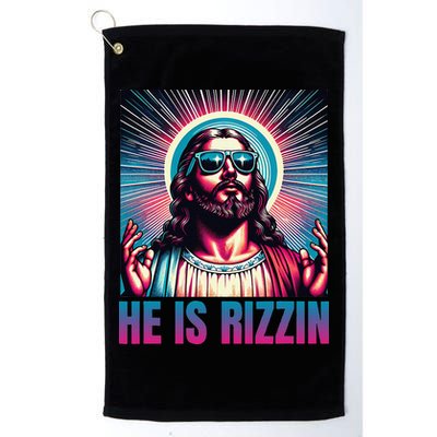 He Is Rizzin Jesus Is Rizzen Golf Towel