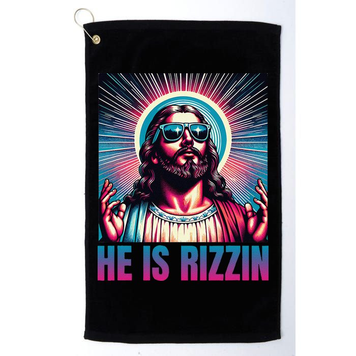 He Is Rizzin Jesus Is Rizzen Golf Towel