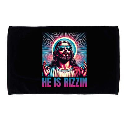 He Is Rizzin Jesus Is Rizzen Microfiber Hand Towel