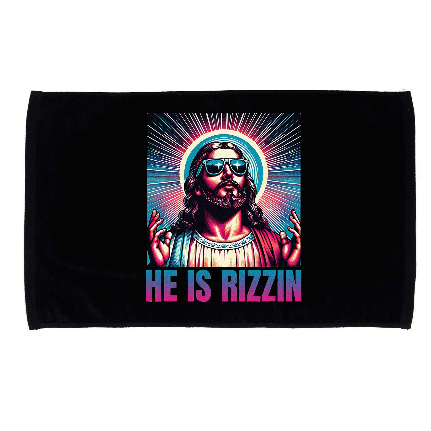 He Is Rizzin Jesus Is Rizzen Microfiber Hand Towel