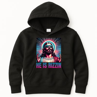 He Is Rizzin Jesus Is Rizzen Kids Hoodie