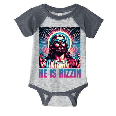 He Is Rizzin Jesus Is Rizzen Infant Baby Jersey Bodysuit