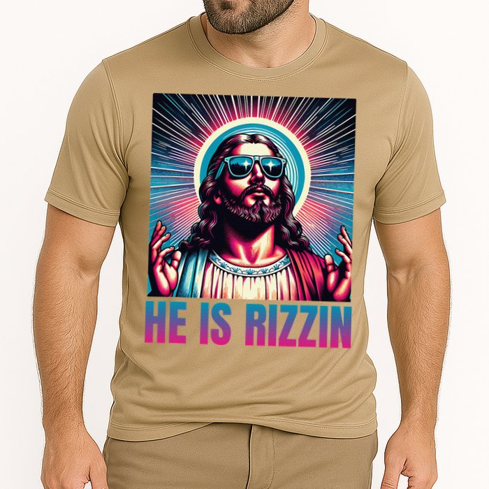 He Is Rizzin Jesus Is Rizzen Cooling Performance Crew T-Shirt