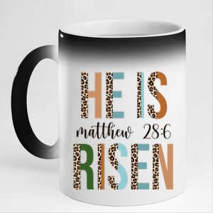 He Is Risen Matthew Bible Verse 11oz Black Color Changing Mug