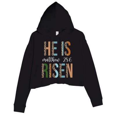 He Is Risen Matthew Bible Verse Crop Fleece Hoodie