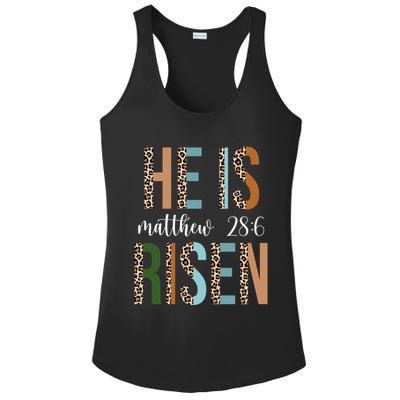 He Is Risen Matthew Bible Verse Ladies PosiCharge Competitor Racerback Tank