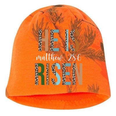 He Is Risen Matthew Bible Verse Kati - Camo Knit Beanie