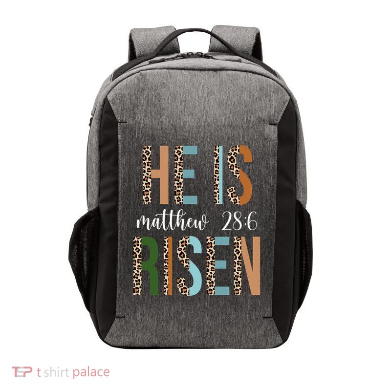 He Is Risen Matthew Bible Verse Vector Backpack
