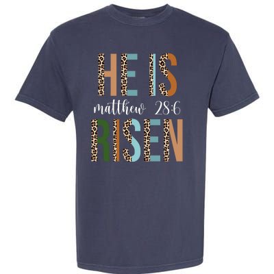 He Is Risen Matthew Bible Verse Garment-Dyed Heavyweight T-Shirt