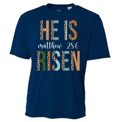 He Is Risen Matthew Bible Verse Cooling Performance Crew T-Shirt