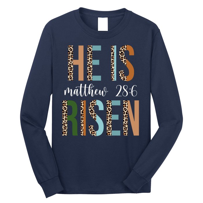 He Is Risen Matthew Bible Verse Long Sleeve Shirt