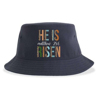 He Is Risen Matthew Bible Verse Sustainable Bucket Hat