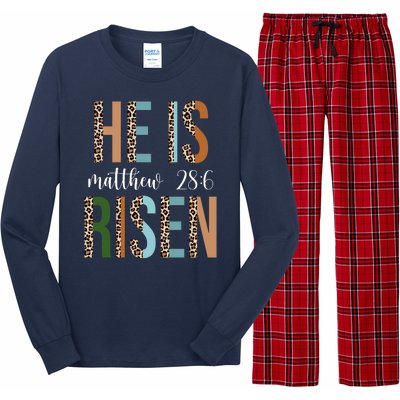 He Is Risen Matthew Bible Verse Long Sleeve Pajama Set