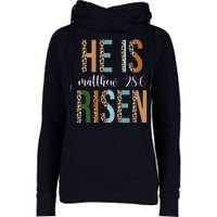 He Is Risen Matthew Bible Verse Womens Funnel Neck Pullover Hood