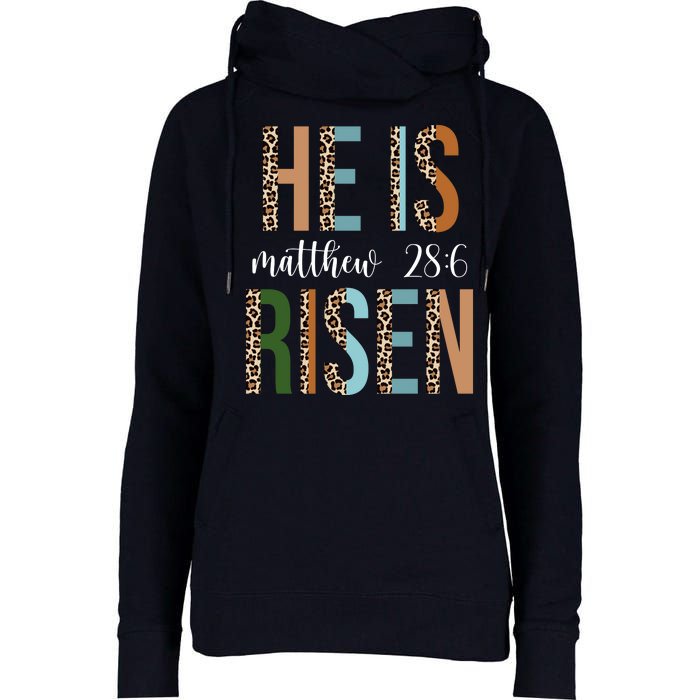 He Is Risen Matthew Bible Verse Womens Funnel Neck Pullover Hood