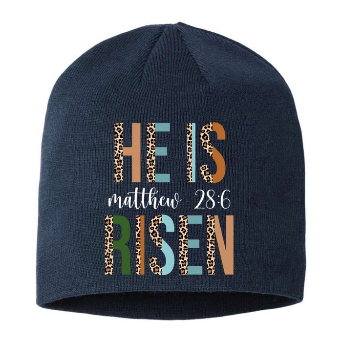 He Is Risen Matthew Bible Verse Sustainable Beanie