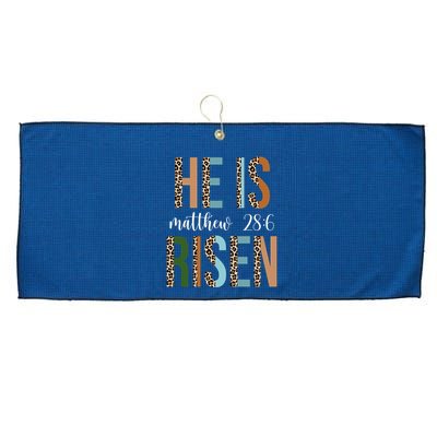 He Is Risen Matthew Bible Verse Large Microfiber Waffle Golf Towel