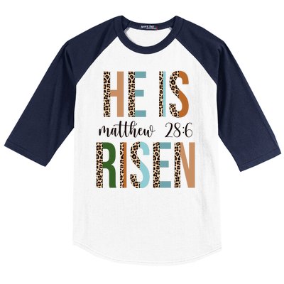 He Is Risen Matthew Bible Verse Baseball Sleeve Shirt