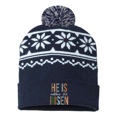 He Is Risen Matthew Bible Verse USA-Made Snowflake Beanie