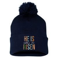 He Is Risen Matthew Bible Verse Pom Pom 12in Knit Beanie