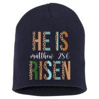 He Is Risen Matthew Bible Verse Short Acrylic Beanie