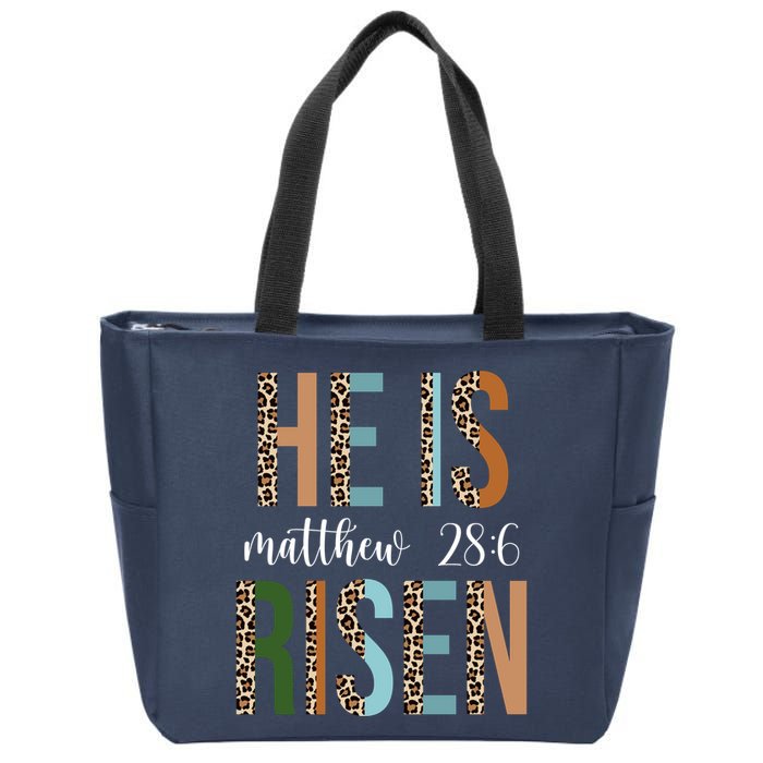 He Is Risen Matthew Bible Verse Zip Tote Bag