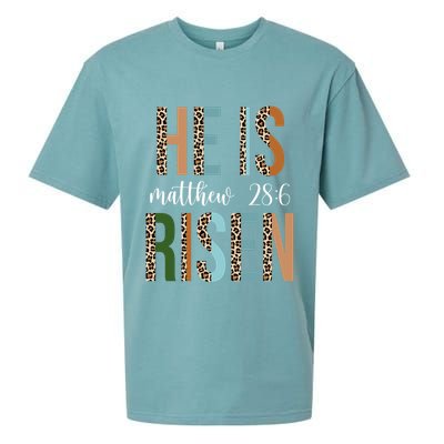 He Is Risen Matthew Bible Verse Sueded Cloud Jersey T-Shirt