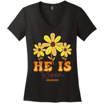 He Is Risen Women's V-Neck T-Shirt