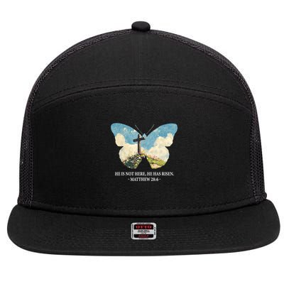 He Is Risen Christian Wildflower Happy Easter Women Girls 7 Panel Mesh Trucker Snapback Hat