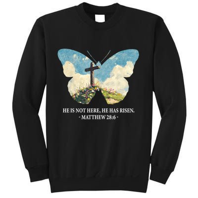 He Is Risen Christian Wildflower Happy Easter Women Girls Sweatshirt