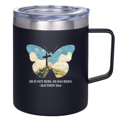 He Is Risen Christian Wildflower Happy Easter Women Girls 12oz Stainless Steel Coffee Mug