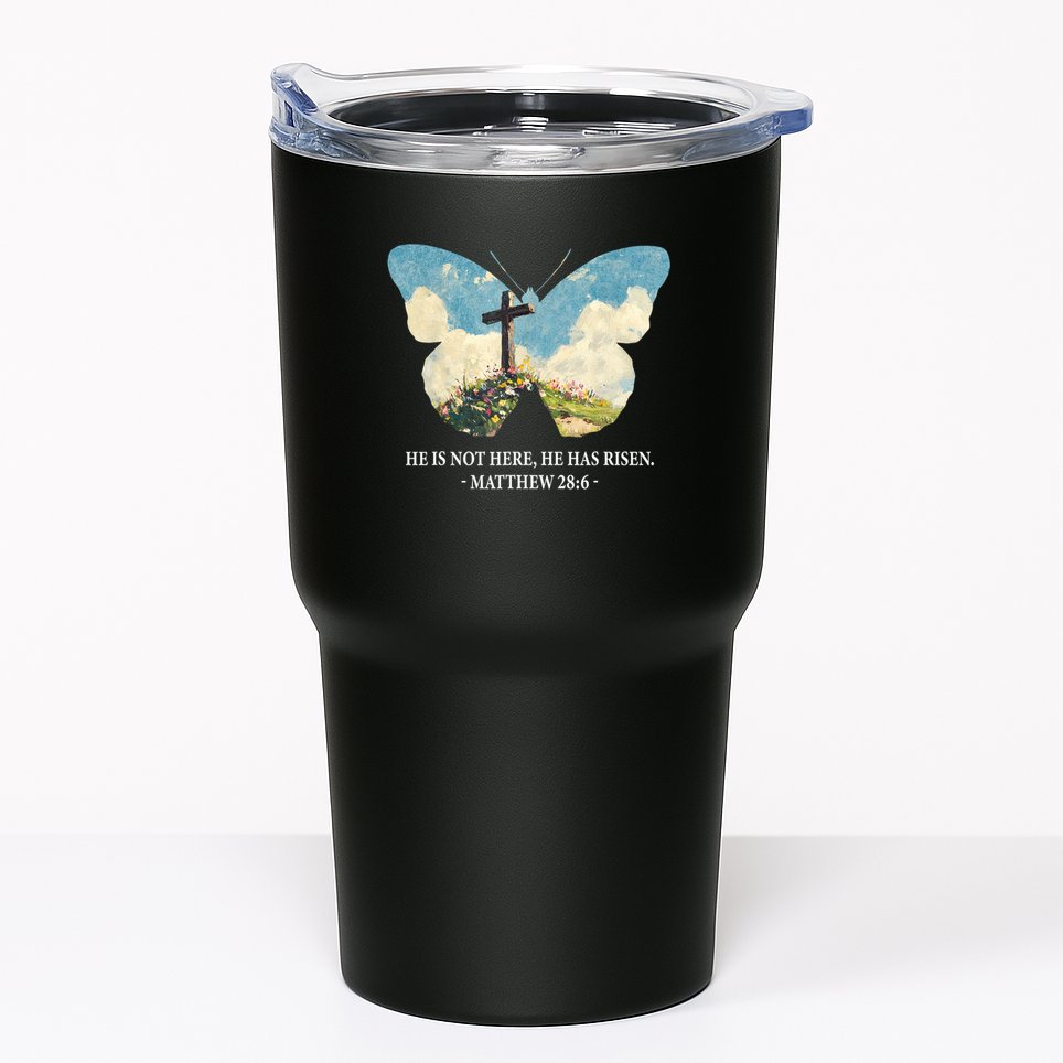 He Is Risen Christian Wildflower Happy Easter Women Girls Tumbler